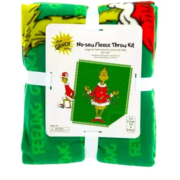 Grinch No-Sew Throw Blanket Craft Kit - Picture 4 of 6